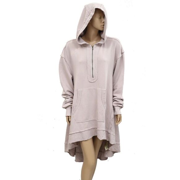 Free People North Sweatshirt Hoodie Top Oversized Jacket Cotton Violet M 284029 - Picture 4 of 8